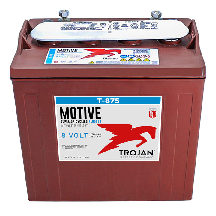 BATERIA DE CICLADO PROFUNTO DE 8 VOLTS 170 AMP 20 HR MARCA TROJAN T-875